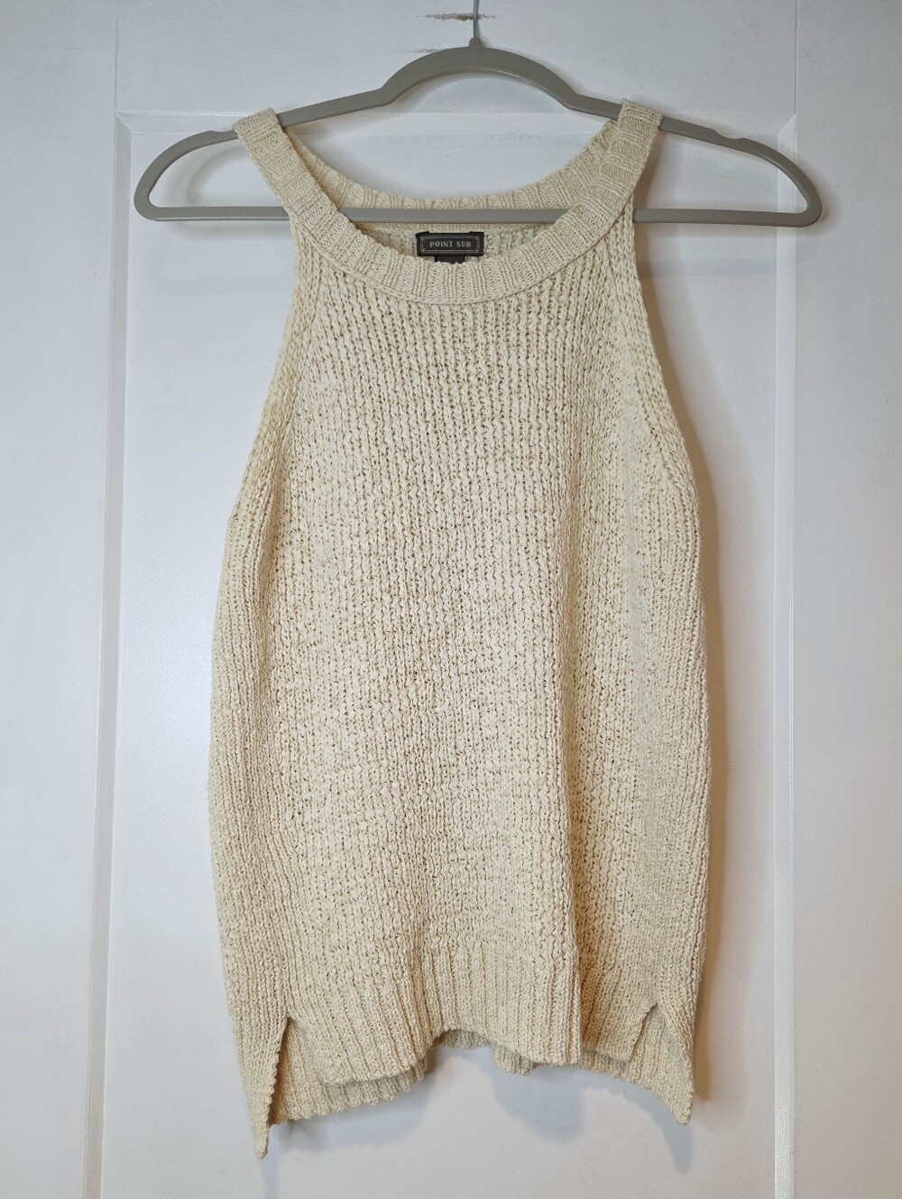 J.Crew Point Sur Ivory Chunky Knit Sweater Tank Top Size S